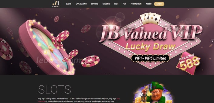 Bumisita ang LEOBET Online Casino sa interface ng home page